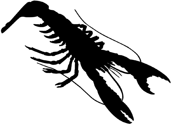 Crayfish silhouette vinyl sticker. Customize on line.      Animals Insects Fish 004-1098  